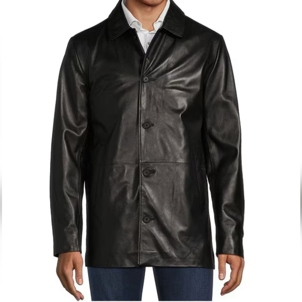 Murano Black Mac Premium Lambskin Leather Coat 2XLT